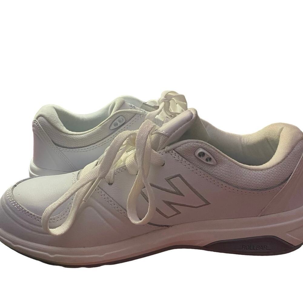 NEW BALANCE Women's Walking Sneakers, White/Gray Leather, 9, #WW813WT - Picture 10 of 12